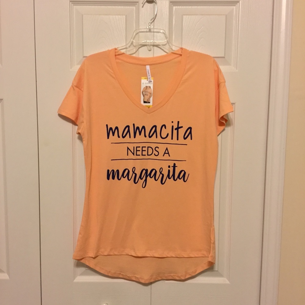 Mamacita Needs A Margarita Peach Shirt Medium #301
